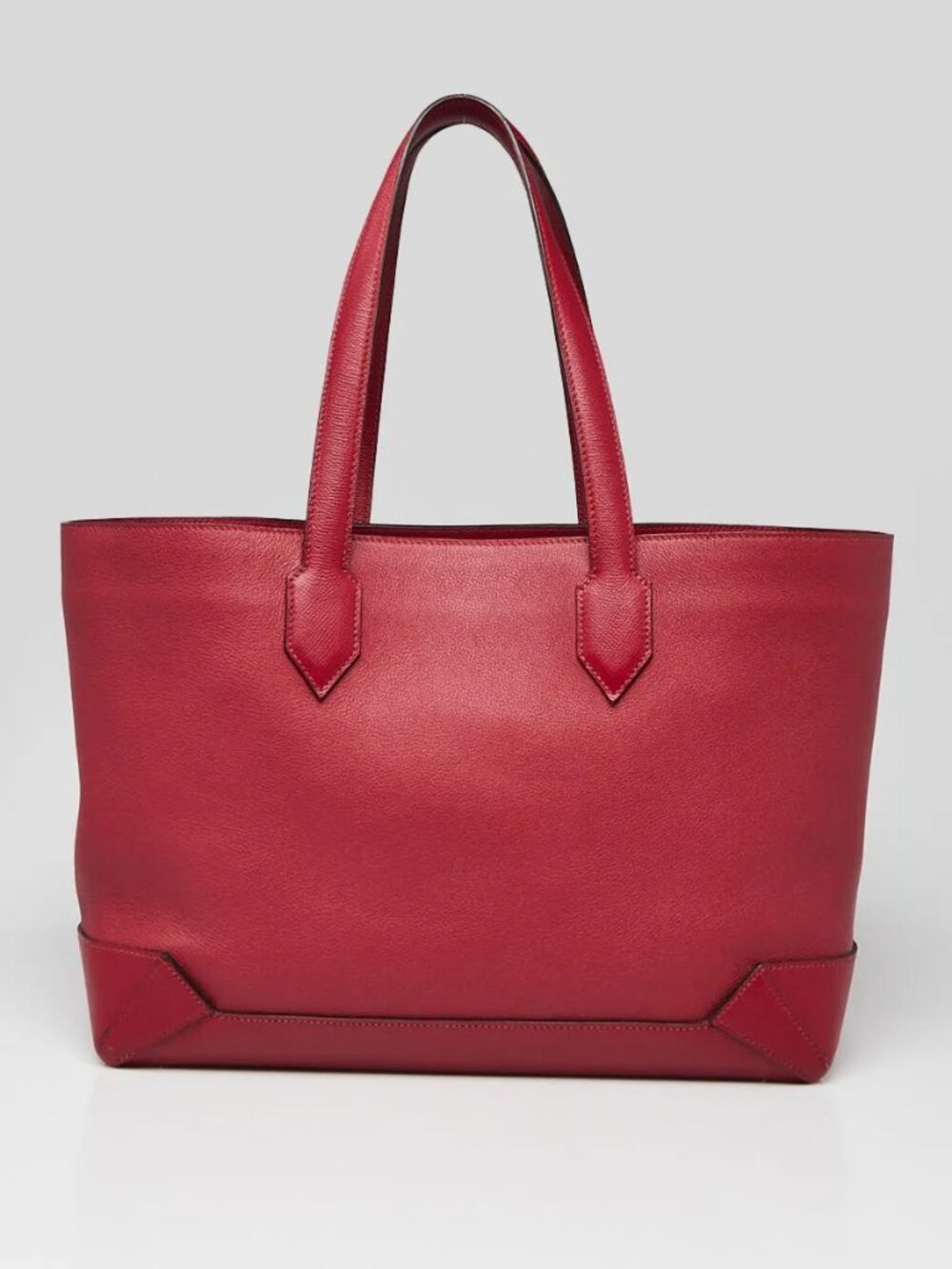 Hermes Rouge Grenat Evercolor/Epsom Leather Maxibox Cabas Tote Bag - Picture 2 of 10